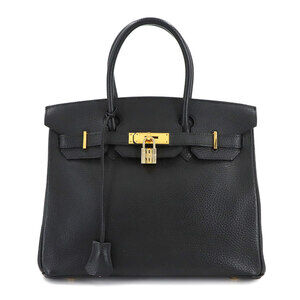 Hermes Birkin 30 Ardennes Black Handbag □E Stamp Gold Hardware